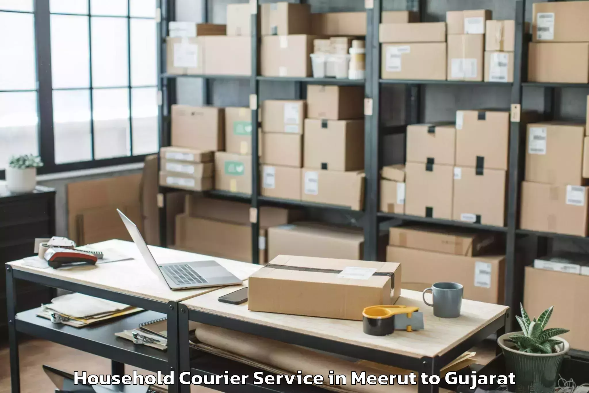 Quality Meerut to Kadi Household Courier